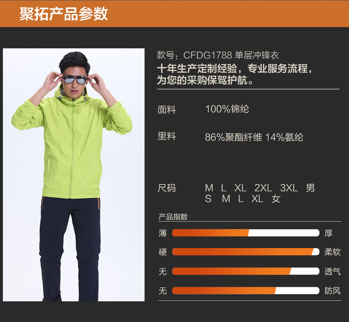 男女款沖鋒衣定做詳細參數(shù)