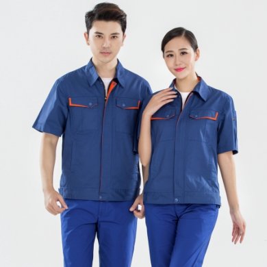 夏季短袖工作服，車間短袖工作服款式